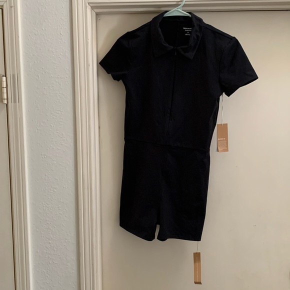 Reformation EcoStretch black romper shorts medium M New NWT...